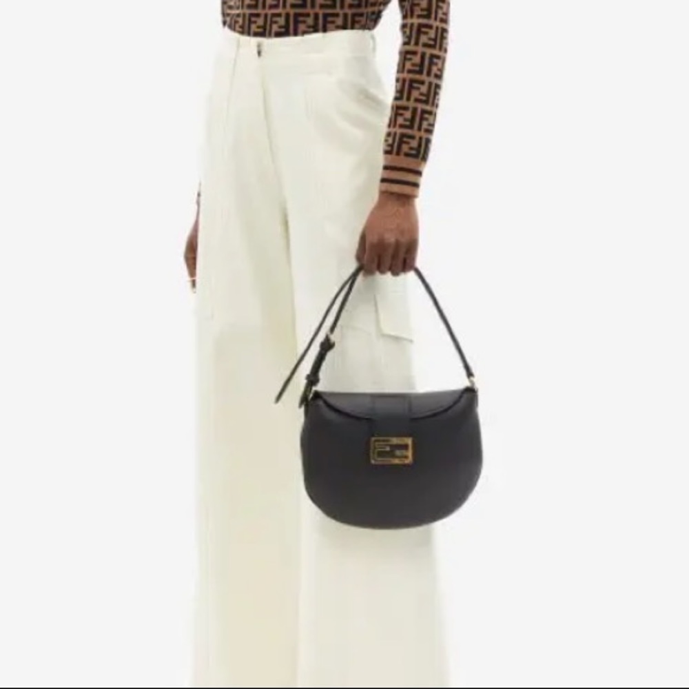 Fendi leather croissant bag